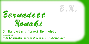 bernadett monoki business card